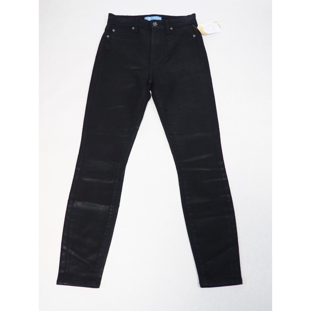 7 For All Mankind Black Coated b(air) Denim Skinny Jeans, Size 25